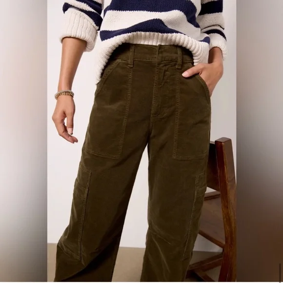 Citizens of Humanity Marcelle Corduroy Cargo Pants Costes Green Size 28 - Picture 3 of 13
